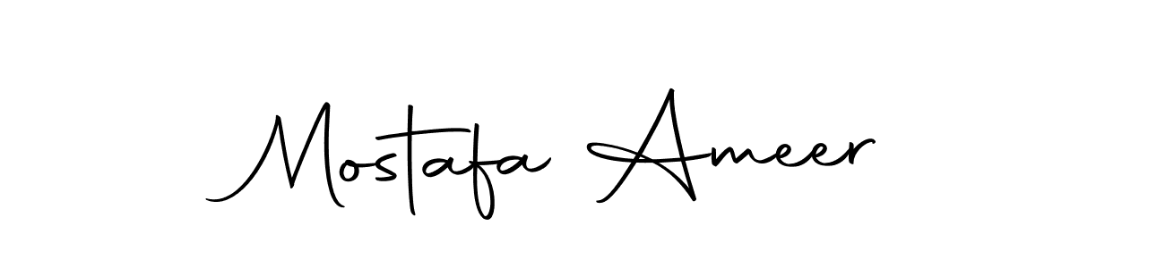 How to make Mostafa Ameer name signature. Use Autography-DOLnW style for creating short signs online. This is the latest handwritten sign. Mostafa Ameer signature style 10 images and pictures png