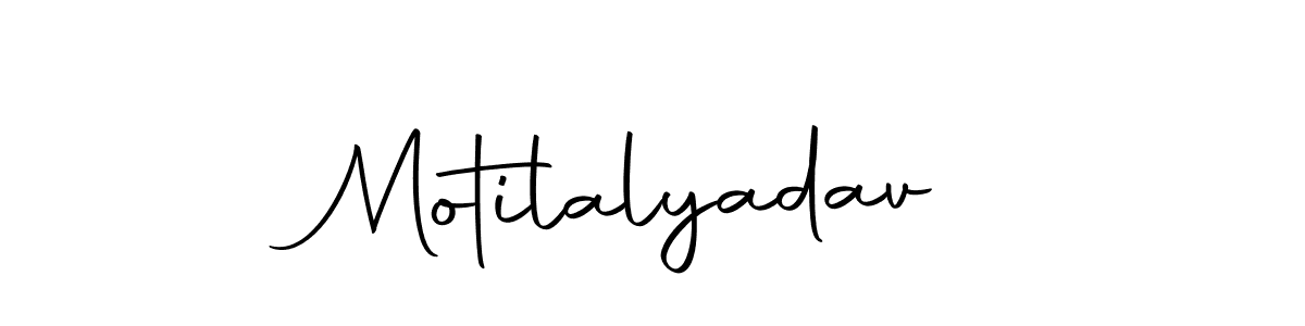 Use a signature maker to create a handwritten signature online. With this signature software, you can design (Autography-DOLnW) your own signature for name Motilalyadav. Motilalyadav signature style 10 images and pictures png