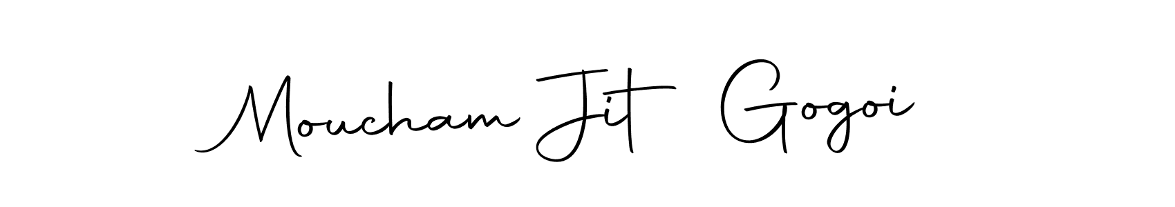 The best way (Autography-DOLnW) to make a short signature is to pick only two or three words in your name. The name Moucham Jit Gogoi include a total of six letters. For converting this name. Moucham Jit Gogoi signature style 10 images and pictures png