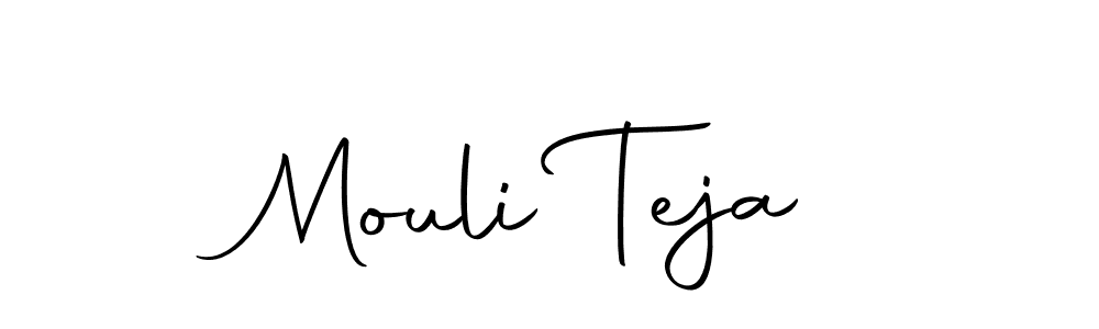 How to make Mouli Teja name signature. Use Autography-DOLnW style for creating short signs online. This is the latest handwritten sign. Mouli Teja signature style 10 images and pictures png