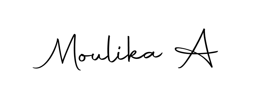 Use a signature maker to create a handwritten signature online. With this signature software, you can design (Autography-DOLnW) your own signature for name Moulika A. Moulika A signature style 10 images and pictures png