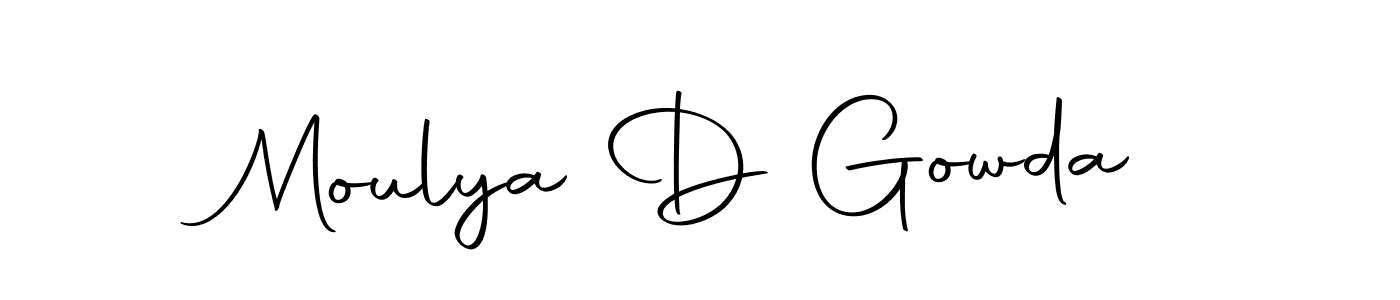 Use a signature maker to create a handwritten signature online. With this signature software, you can design (Autography-DOLnW) your own signature for name Moulya D Gowda. Moulya D Gowda signature style 10 images and pictures png
