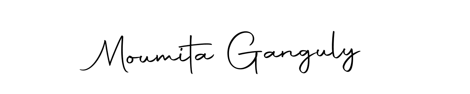 How to make Moumita Ganguly name signature. Use Autography-DOLnW style for creating short signs online. This is the latest handwritten sign. Moumita Ganguly signature style 10 images and pictures png