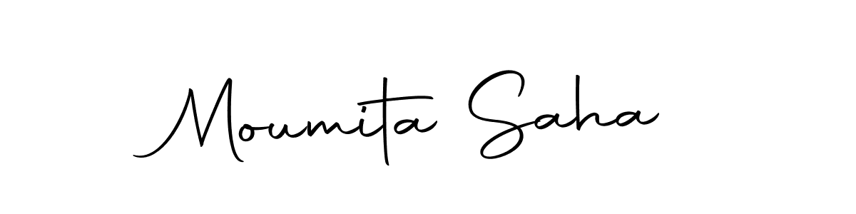 How to make Moumita Saha name signature. Use Autography-DOLnW style for creating short signs online. This is the latest handwritten sign. Moumita Saha signature style 10 images and pictures png