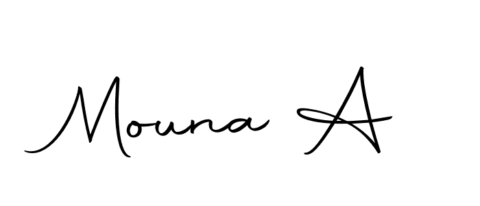 Mouna A stylish signature style. Best Handwritten Sign (Autography-DOLnW) for my name. Handwritten Signature Collection Ideas for my name Mouna A. Mouna A signature style 10 images and pictures png