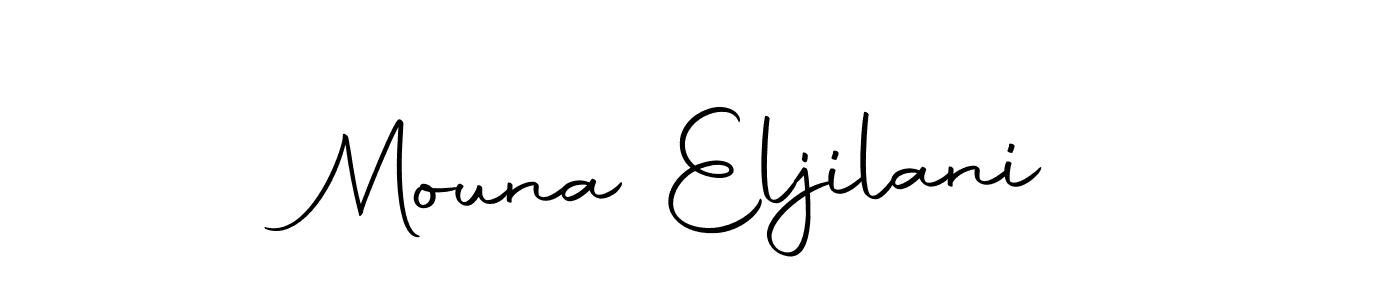 The best way (Autography-DOLnW) to make a short signature is to pick only two or three words in your name. The name Mouna Eljilani include a total of six letters. For converting this name. Mouna Eljilani signature style 10 images and pictures png