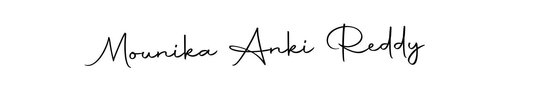 Mounika Anki Reddy stylish signature style. Best Handwritten Sign (Autography-DOLnW) for my name. Handwritten Signature Collection Ideas for my name Mounika Anki Reddy. Mounika Anki Reddy signature style 10 images and pictures png