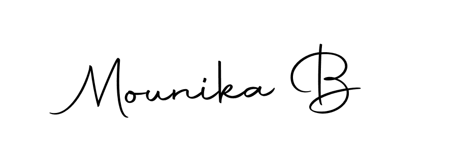 Also we have Mounika B name is the best signature style. Create professional handwritten signature collection using Autography-DOLnW autograph style. Mounika B signature style 10 images and pictures png