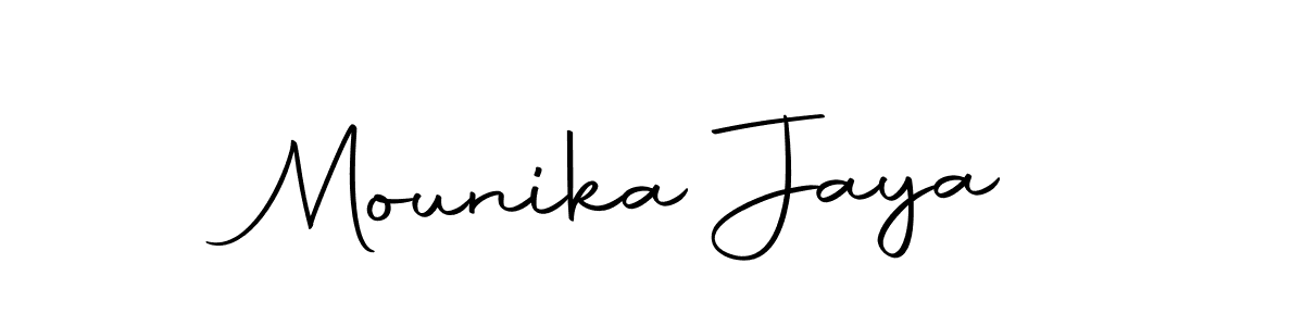 Make a short Mounika Jaya signature style. Manage your documents anywhere anytime using Autography-DOLnW. Create and add eSignatures, submit forms, share and send files easily. Mounika Jaya signature style 10 images and pictures png