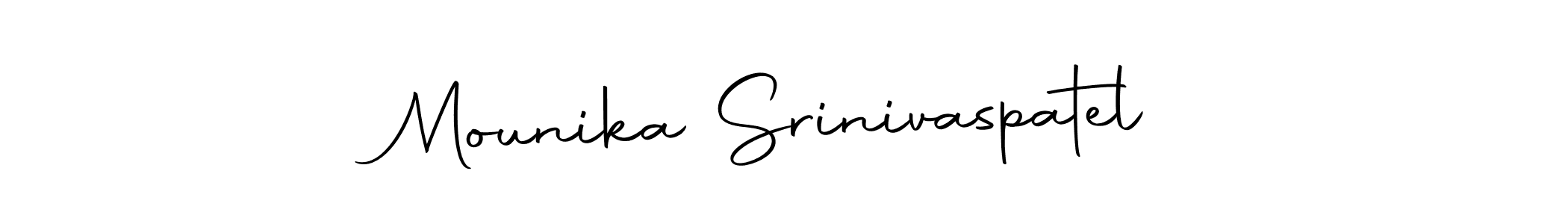 Make a beautiful signature design for name Mounika Srinivaspatel. With this signature (Autography-DOLnW) style, you can create a handwritten signature for free. Mounika Srinivaspatel signature style 10 images and pictures png