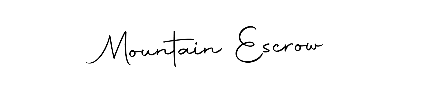 Create a beautiful signature design for name Mountain Escrow. With this signature (Autography-DOLnW) fonts, you can make a handwritten signature for free. Mountain Escrow signature style 10 images and pictures png