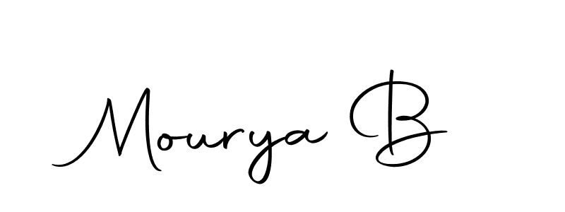 Design your own signature with our free online signature maker. With this signature software, you can create a handwritten (Autography-DOLnW) signature for name Mourya B. Mourya B signature style 10 images and pictures png