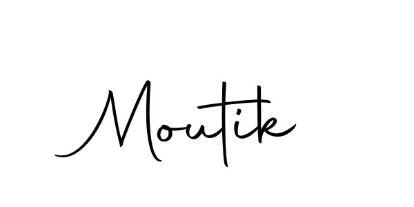 Use a signature maker to create a handwritten signature online. With this signature software, you can design (Autography-DOLnW) your own signature for name Moutik. Moutik signature style 10 images and pictures png
