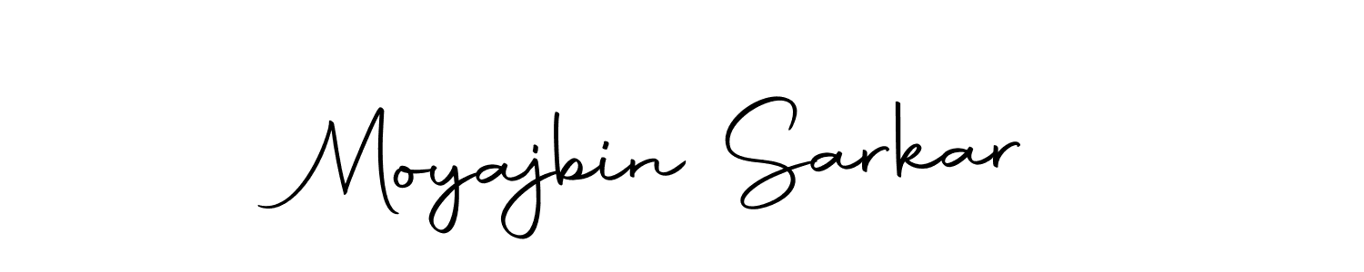 How to make Moyajbin Sarkar name signature. Use Autography-DOLnW style for creating short signs online. This is the latest handwritten sign. Moyajbin Sarkar signature style 10 images and pictures png