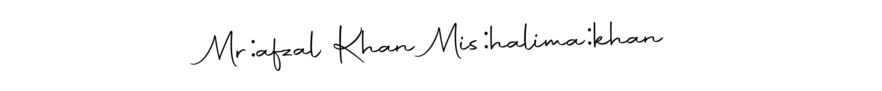 You can use this online signature creator to create a handwritten signature for the name Mr:afzal Khan Mis:halima:khan. This is the best online autograph maker. Mr:afzal Khan Mis:halima:khan signature style 10 images and pictures png