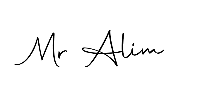 Use a signature maker to create a handwritten signature online. With this signature software, you can design (Autography-DOLnW) your own signature for name Mr Alim. Mr Alim signature style 10 images and pictures png