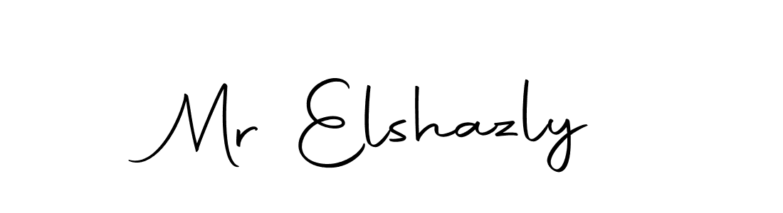 How to make Mr Elshazly name signature. Use Autography-DOLnW style for creating short signs online. This is the latest handwritten sign. Mr Elshazly signature style 10 images and pictures png