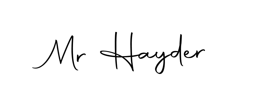 Design your own signature with our free online signature maker. With this signature software, you can create a handwritten (Autography-DOLnW) signature for name Mr Hayder. Mr Hayder signature style 10 images and pictures png
