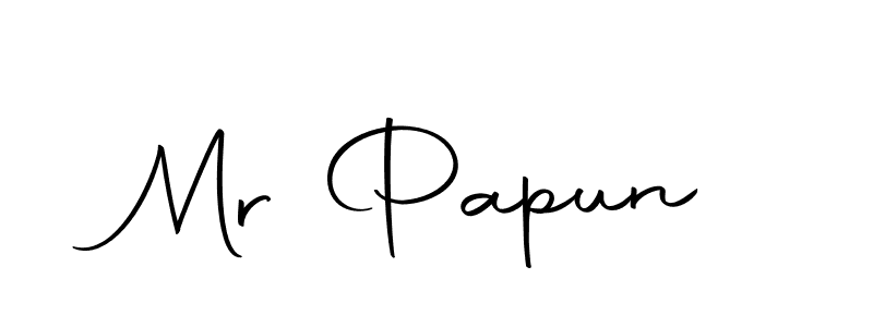 Design your own signature with our free online signature maker. With this signature software, you can create a handwritten (Autography-DOLnW) signature for name Mr Papun. Mr Papun signature style 10 images and pictures png