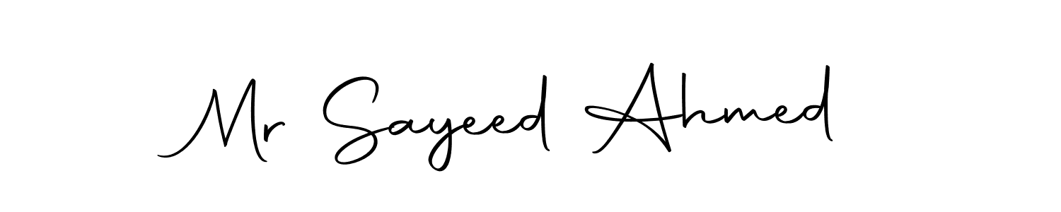 if you are searching for the best signature style for your name Mr Sayeed Ahmed. so please give up your signature search. here we have designed multiple signature styles  using Autography-DOLnW. Mr Sayeed Ahmed signature style 10 images and pictures png