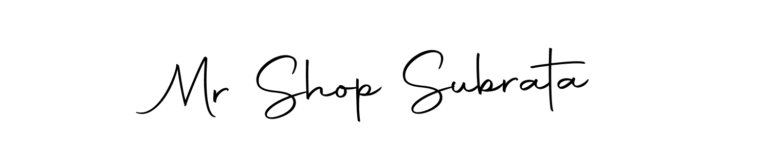 How to make Mr Shop Subrata name signature. Use Autography-DOLnW style for creating short signs online. This is the latest handwritten sign. Mr Shop Subrata signature style 10 images and pictures png