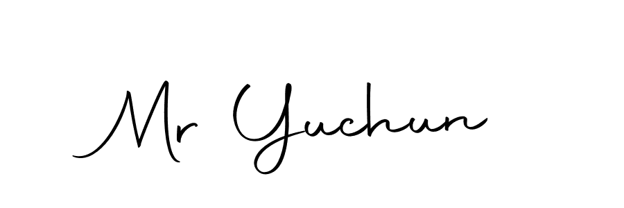 Use a signature maker to create a handwritten signature online. With this signature software, you can design (Autography-DOLnW) your own signature for name Mr Yuchun. Mr Yuchun signature style 10 images and pictures png