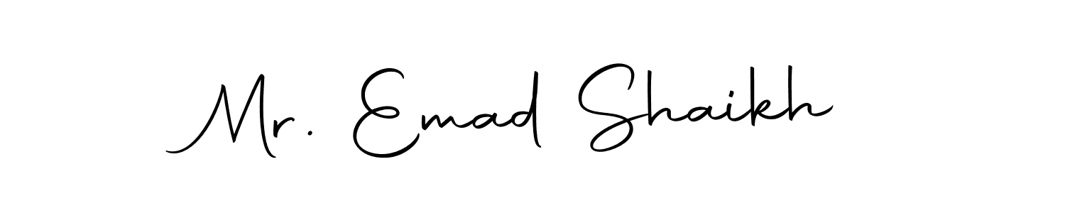 Check out images of Autograph of Mr. Emad Shaikh name. Actor Mr. Emad Shaikh Signature Style. Autography-DOLnW is a professional sign style online. Mr. Emad Shaikh signature style 10 images and pictures png