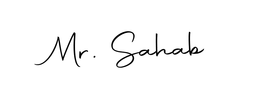 How to make Mr. Sahab name signature. Use Autography-DOLnW style for creating short signs online. This is the latest handwritten sign. Mr. Sahab signature style 10 images and pictures png