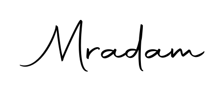 Try this chic Mradam handwritten sign style. Using Autography-DOLnW font elements, it gives your name a sleek, memorable identity. Mradam signature style 10 images and pictures png