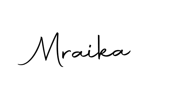 Make a beautiful signature design for name Mraika. With this signature (Autography-DOLnW) style, you can create a handwritten signature for free. Mraika signature style 10 images and pictures png