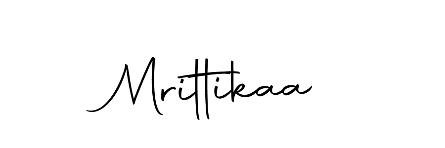 How to make Mrittikaa name signature. Use Autography-DOLnW style for creating short signs online. This is the latest handwritten sign. Mrittikaa signature style 10 images and pictures png