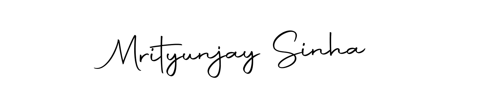 How to make Mrityunjay Sinha name signature. Use Autography-DOLnW style for creating short signs online. This is the latest handwritten sign. Mrityunjay Sinha signature style 10 images and pictures png