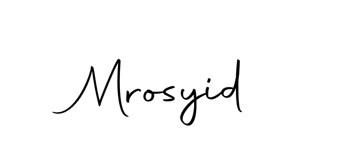 How to make Mrosyid name signature. Use Autography-DOLnW style for creating short signs online. This is the latest handwritten sign. Mrosyid signature style 10 images and pictures png