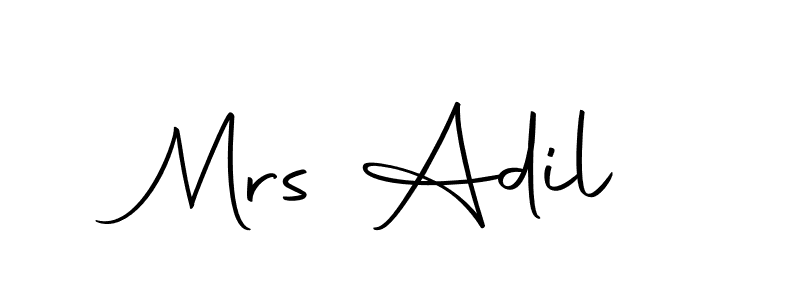 You can use this online signature creator to create a handwritten signature for the name Mrs Adil. This is the best online autograph maker. Mrs Adil signature style 10 images and pictures png