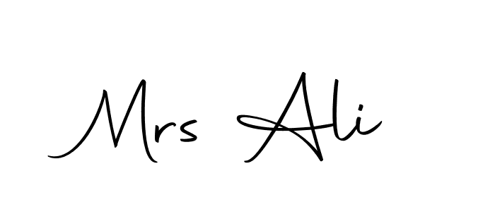 Design your own signature with our free online signature maker. With this signature software, you can create a handwritten (Autography-DOLnW) signature for name Mrs Ali. Mrs Ali signature style 10 images and pictures png