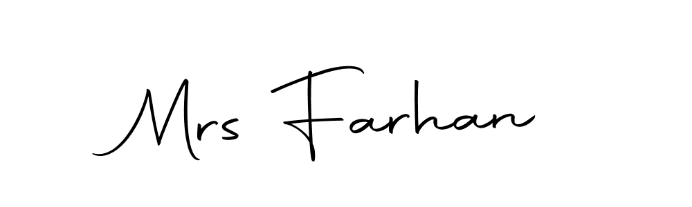 Use a signature maker to create a handwritten signature online. With this signature software, you can design (Autography-DOLnW) your own signature for name Mrs Farhan. Mrs Farhan signature style 10 images and pictures png