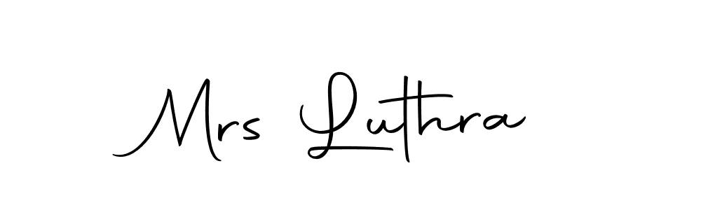 Make a beautiful signature design for name Mrs Luthra. Use this online signature maker to create a handwritten signature for free. Mrs Luthra signature style 10 images and pictures png