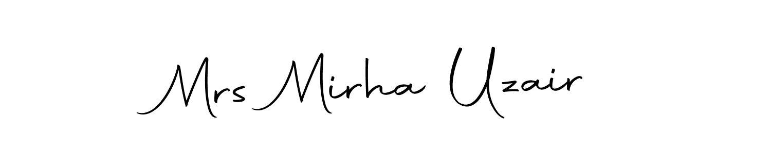 How to make Mrs Mirha Uzair name signature. Use Autography-DOLnW style for creating short signs online. This is the latest handwritten sign. Mrs Mirha Uzair signature style 10 images and pictures png