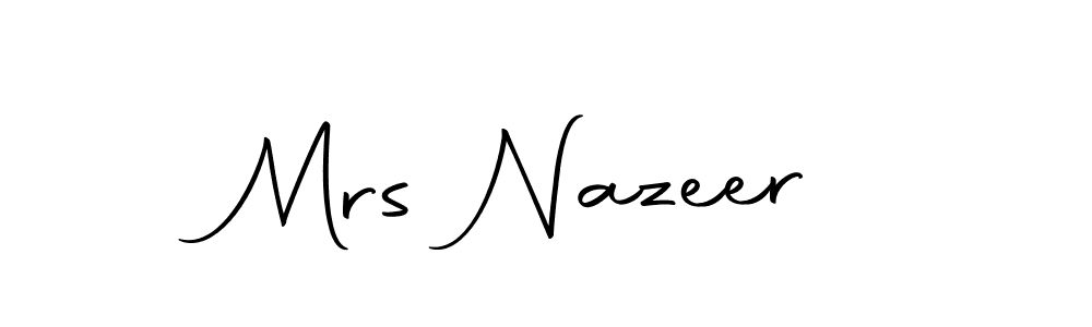 Design your own signature with our free online signature maker. With this signature software, you can create a handwritten (Autography-DOLnW) signature for name Mrs Nazeer. Mrs Nazeer signature style 10 images and pictures png