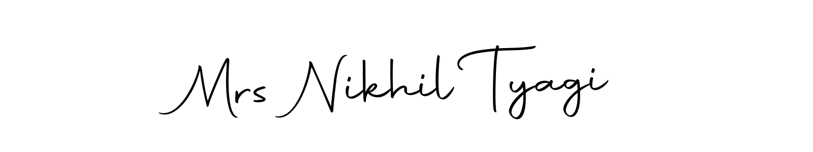 Use a signature maker to create a handwritten signature online. With this signature software, you can design (Autography-DOLnW) your own signature for name Mrs Nikhil Tyagi. Mrs Nikhil Tyagi signature style 10 images and pictures png