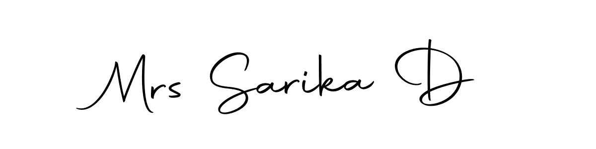 This is the best signature style for the Mrs Sarika D name. Also you like these signature font (Autography-DOLnW). Mix name signature. Mrs Sarika D signature style 10 images and pictures png