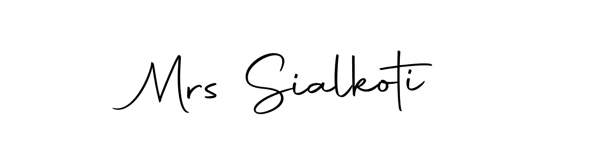 Similarly Autography-DOLnW is the best handwritten signature design. Signature creator online .You can use it as an online autograph creator for name Mrs Sialkoti. Mrs Sialkoti signature style 10 images and pictures png