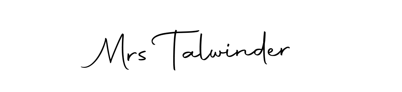Design your own signature with our free online signature maker. With this signature software, you can create a handwritten (Autography-DOLnW) signature for name Mrs Talwinder. Mrs Talwinder signature style 10 images and pictures png
