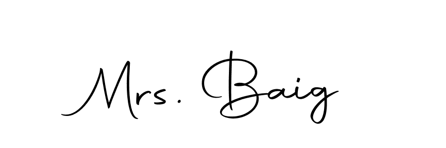 The best way (Autography-DOLnW) to make a short signature is to pick only two or three words in your name. The name Mrs. Baig include a total of six letters. For converting this name. Mrs. Baig signature style 10 images and pictures png