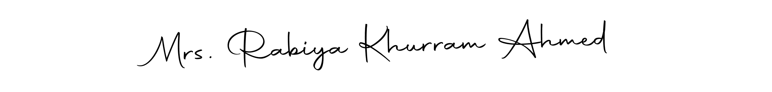 How to make Mrs. Rabiya Khurram Ahmed signature? Autography-DOLnW is a professional autograph style. Create handwritten signature for Mrs. Rabiya Khurram Ahmed name. Mrs. Rabiya Khurram Ahmed signature style 10 images and pictures png