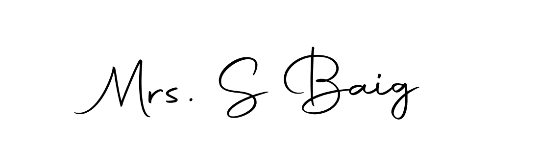 It looks lik you need a new signature style for name Mrs. S Baig. Design unique handwritten (Autography-DOLnW) signature with our free signature maker in just a few clicks. Mrs. S Baig signature style 10 images and pictures png