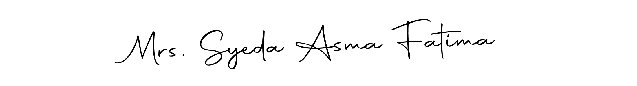 Make a short Mrs. Syeda Asma Fatima signature style. Manage your documents anywhere anytime using Autography-DOLnW. Create and add eSignatures, submit forms, share and send files easily. Mrs. Syeda Asma Fatima signature style 10 images and pictures png