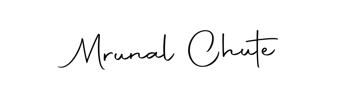 How to make Mrunal Chute name signature. Use Autography-DOLnW style for creating short signs online. This is the latest handwritten sign. Mrunal Chute signature style 10 images and pictures png