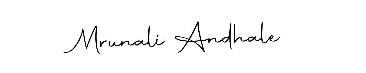 Create a beautiful signature design for name Mrunali Andhale. With this signature (Autography-DOLnW) fonts, you can make a handwritten signature for free. Mrunali Andhale signature style 10 images and pictures png