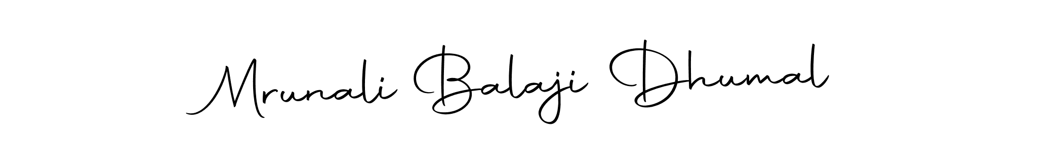This is the best signature style for the Mrunali Balaji Dhumal name. Also you like these signature font (Autography-DOLnW). Mix name signature. Mrunali Balaji Dhumal signature style 10 images and pictures png